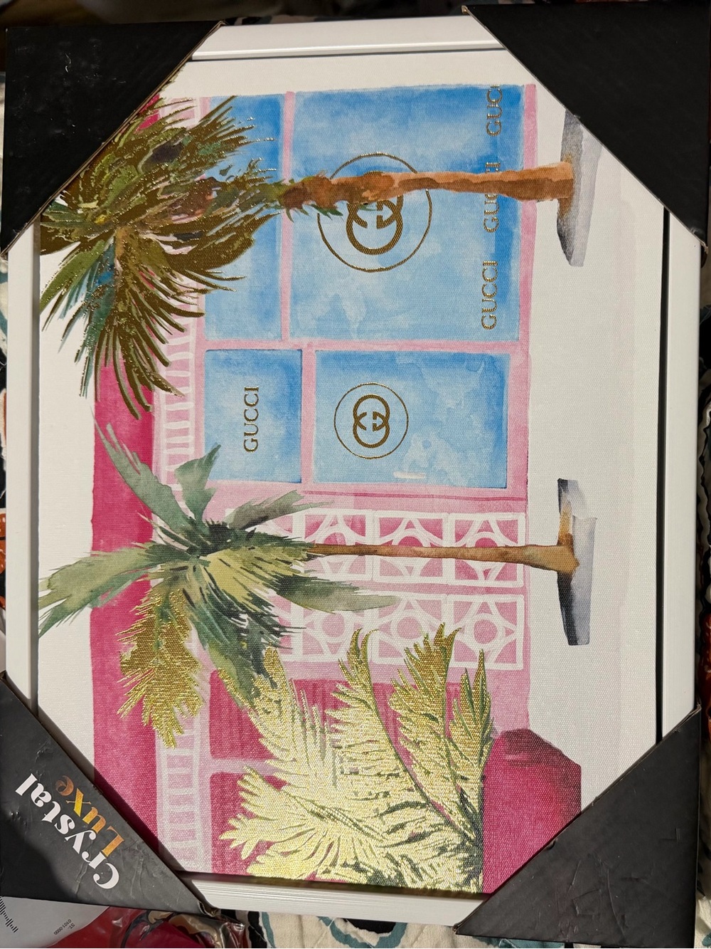 14 by 11 Blue & Pink Palm Boutique Art Print